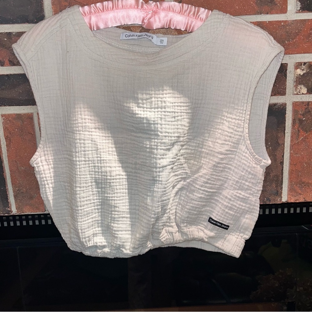 Calvin Klein Cotton Gauze Top - Picture 2 of 2